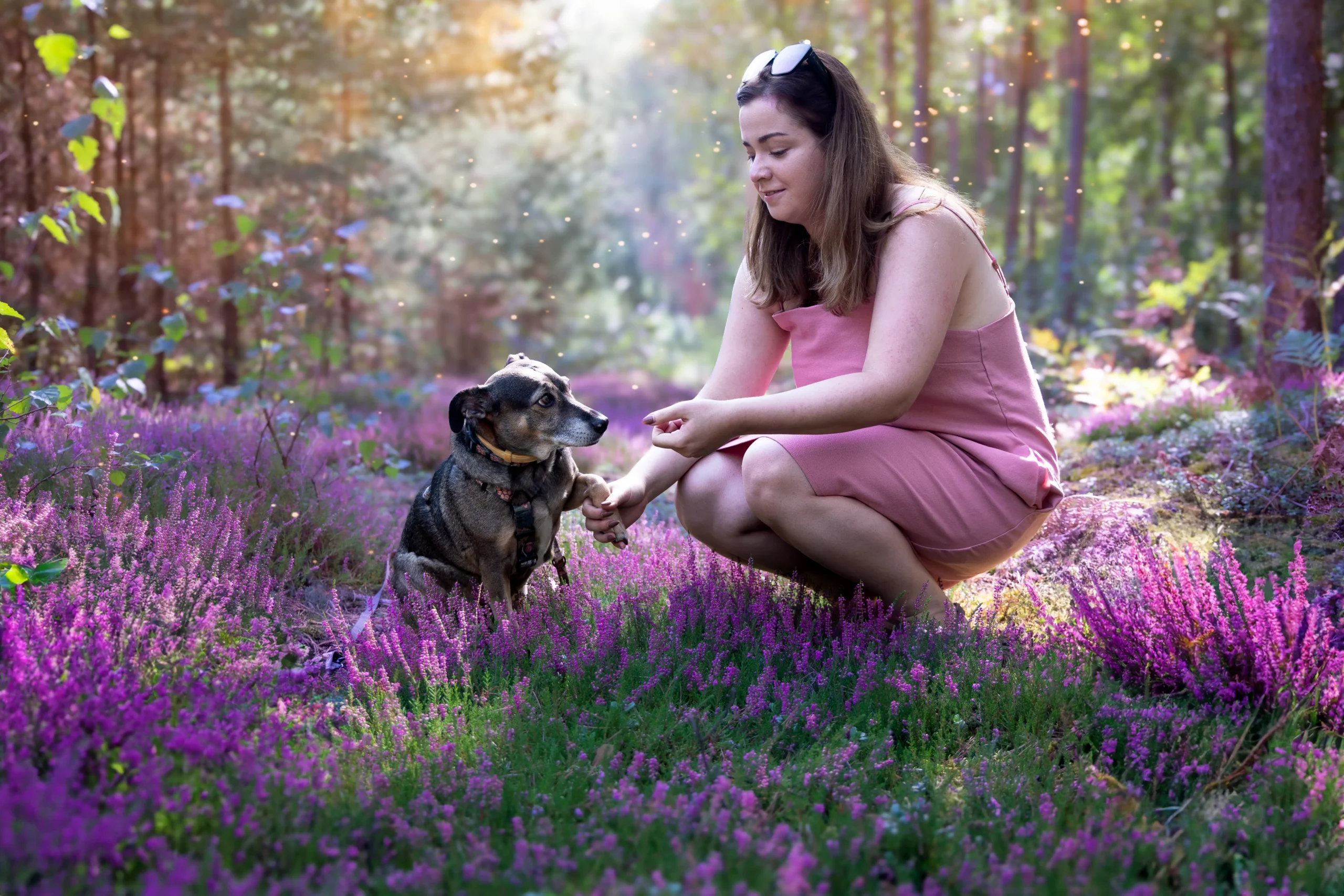 Sesja zdjęciowa we wrzosach